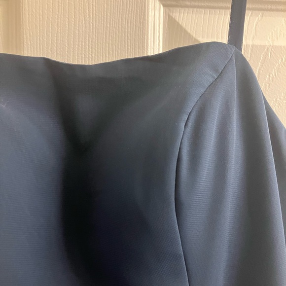 Elegant Navy Blue Evening Gown- JJ House, Size 8, Square Neck, Slit, NWT - Picture 6 of 16